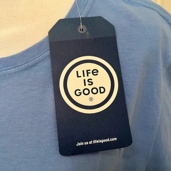 LIFE IS GOOD WOMEN’S Size LARGE CRUSHER TEE Cornflower Blue NWT - Picture 4 of 13